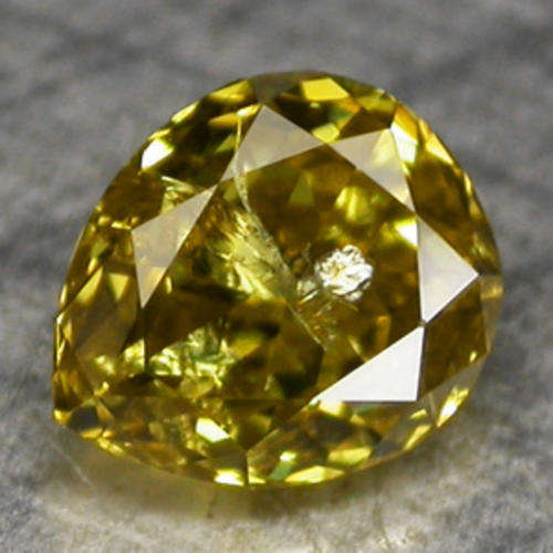 INTENSE CANARY YELLOW BEAUTY-!!! 0.33CT PEAR SHAPED