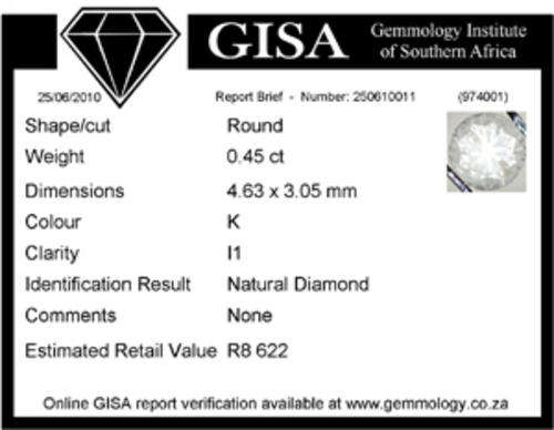 GORGEOUS LIL BEAUTY!! -O.45CT K COLOUR  DIAMOND!