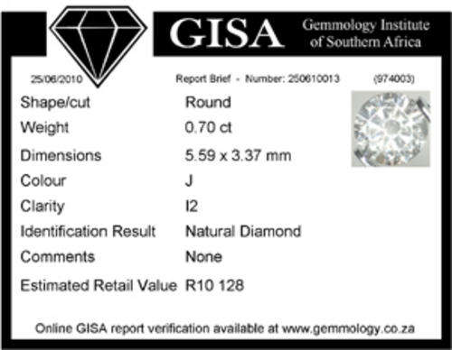 START YOUR COLLECTION!! - 0.70CT CERTIFIED DIAMOND!