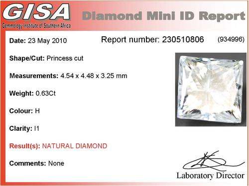PERFECT PRINCESS! - 0.63CT CERTIFIED WHITE DIAMOND!