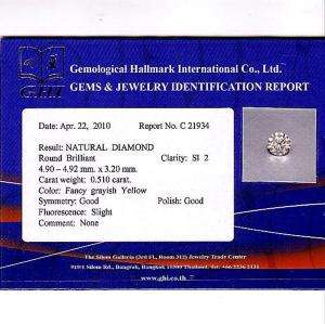 SUPERB!!!- 0.51ct STUNNING CERTIFIED DIAMOND