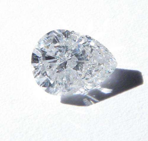 MAGNIFICENT ICE WHITE**D** EGS/EGL CERTIFIED PEAR DIAMOND- STARTING AT A RIDICULOUS R1 N/R AUCTION !