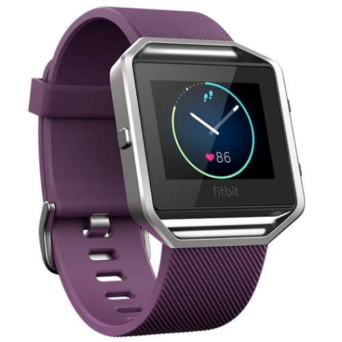 Fitbit Blaze smart fitness watch L Plum + another Black wristband L