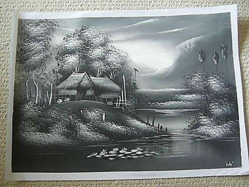 STUNNING NEW ORIGINAL ACRYLIC PAINTING - 76 x 50 cm - by 70 YEAR OLD Thailand Artist !