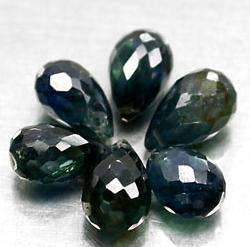 GORGEOUS...7.08 CTS...NATURAL BLUE GREEN SAPPHIRE BRIOLETTES!