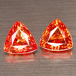 GORGEOUS...0.70 CTS....NATURAL ORANGE SAPPHIRE PAIR!!