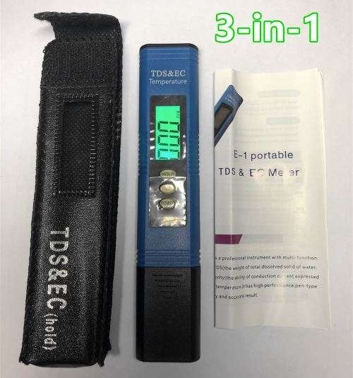 Lastest Backlight Display TDS/EC/Temp. 3-in-1 Meter with Titanium Alloy Probes