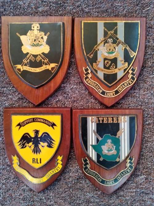 Set of 4 Rhodesian Light Infantry wall plaques