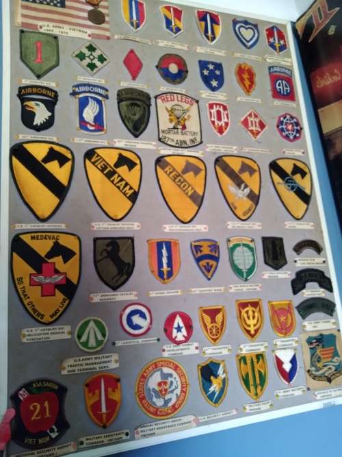Collection of US Army patches of units involved in the Vietnam War