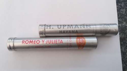 Lot of vintage tins and cigar tubes