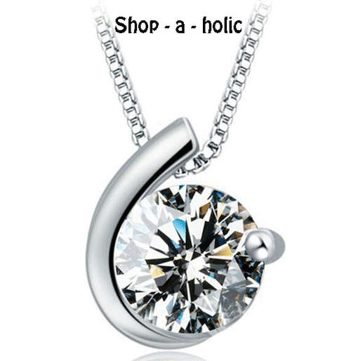 *** Stunning 1.28 Carat Simulated Diamond Moon Pendant Stamped S925 - FREE CHAIN ***
