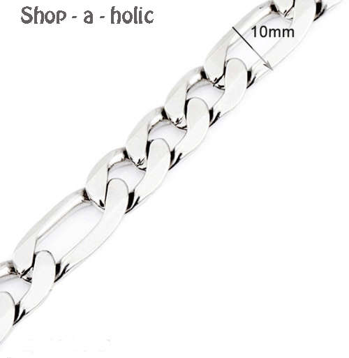 FIGARO LINK S925 BRACELET - LINK WIDTH 10mm - LENGTH 21cm