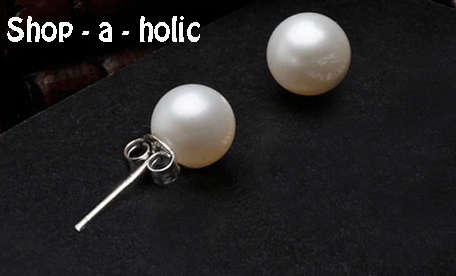 ***  VALENTINES / LOVE ~  WHITE SIMULATED PEARL STUDS ~ 8MM ***