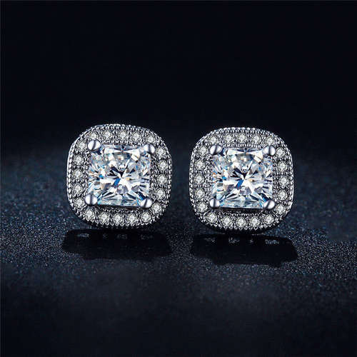 *** NEW ~  PRINCESS CUT SIMULATED DIAMOND STUDS***