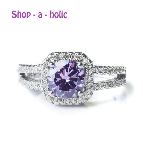 *** CHRISTMAS SPECIAL ***  1CT PURPLE CUBIC ZIRCONIA RING * Size 5 1/2/ K 1/2 ***