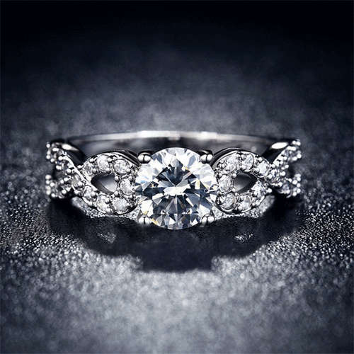 *** ELEGANT ~  SIMULATED DIAMOND ~ BIJOUX BAGUES  RING * Size 7  / N ***