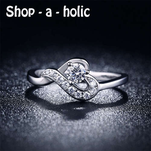 *** DAINTY HEART CUBIC ZIRCONIA RING * Size N 1/2***