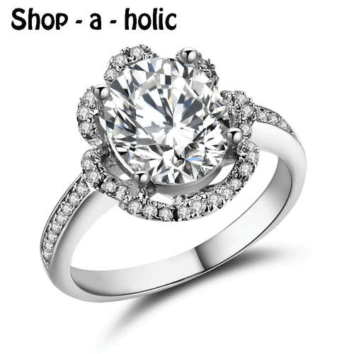 *** BOLD  CUBIC ZIRCONIA RING * Size 7 3/4 /  P***