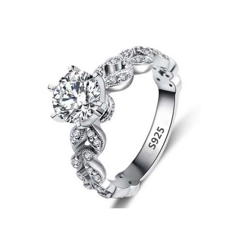 *** DESIGNER 0.5CT SIMULATED DIAMOND ENGAGEMENT RING * Size 8 / P***
