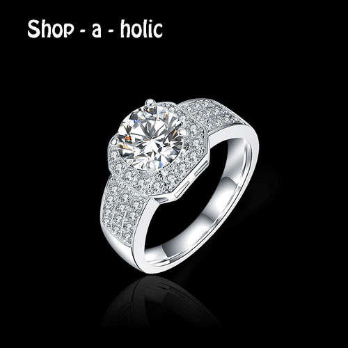 ***STUNNING ~ SQUARE SIMULATED DIAMOND ENGAGEMENT RING * Size 8  / P 1/2***