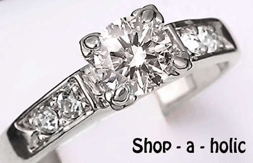 *** CLASSICAL ~ 18K WHITE GOLD PLATED ~  ENGAGEMENT RING * Size 7  /  N  1/2***