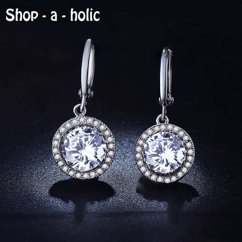 *** NEW ~  2 CARAT SIMULATED DIAMOND HOOP / DANGLE EARRINGS***