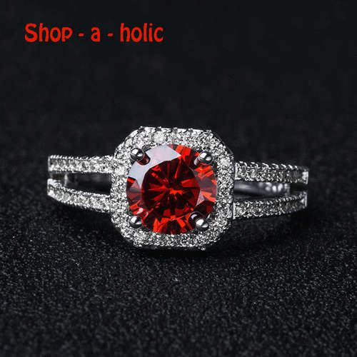 *** VALENTINE'S ***  1CT RUBY RED CUBIC ZIRCONIA RING * Size 6 / M ***