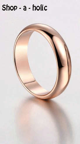 *** CLASSIC 5MM ~ 18K GP WEDDING BAND ~ MIRROR FINISH  - ROSE GOLD PLATED * Size 6 / L ***