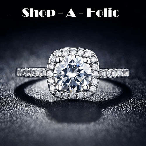 * ELEGANT ~ 18K GP ~ SIMULATED DIAMOND ~ ENG RING * Sizes: 8 / 9 AVAILABLE *
