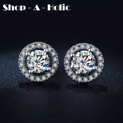 *** 0.75 CARAT - ROUND BOUCLE D'OREILLE SIMULATED DIAMOND STUDS***