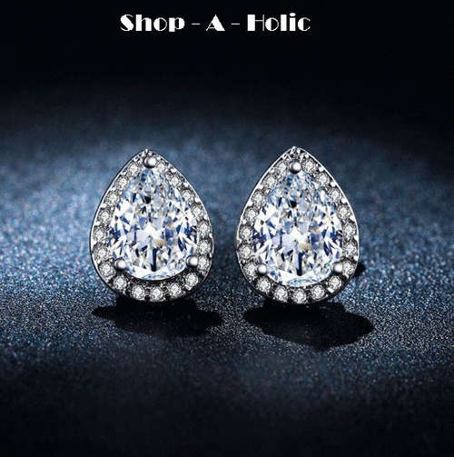 *** CLASSY WATER DROP SIMULATED DIAMOND STUDS***