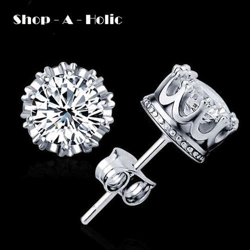 ***  INTERNATIONALLY DESIGNED ~ AUSTRIAN CRYSTAL ~ CROWN STUD EARRINGS ***