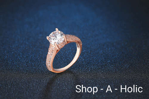 *** 2 CT  ~ SIM DIAMOND ~ 18K ROSE GOLD PLATED PAVED ENGAGEMENT RING * Size 6 / 7 / 8 AVAILABLE ***