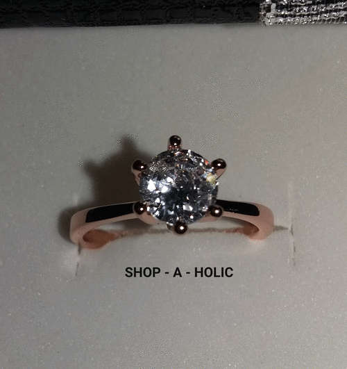 ***1 CARAT SOLITAIRE ~ 18K ROSE GP ~ SIM DIAMOND ENGAGEMENT RING * Size 6 / 7 / 8 AVAILABLE ***