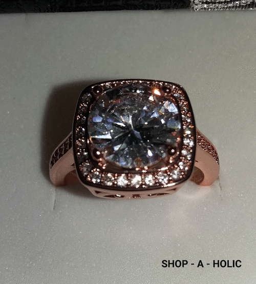 *** 2.75CT  ~ SIM DIAMOND ~ 18K ROSE GOLD PLATED ENGAGEMENT RING * Size 8  ***