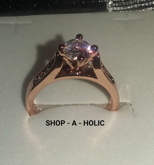 * 1 CARAT SIM DIAMOND ~  18K ROSE GP ENG RING * Size 6 / 7 / 8 / 9  *