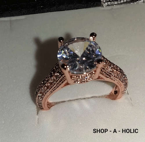 *** 2 CT  ~ SIM DIAMOND ~ 18K ROSE GOLD PLATED PAVED ENGAGEMENT RING * Size 6 / 7 / 8 AVAILABLE ***