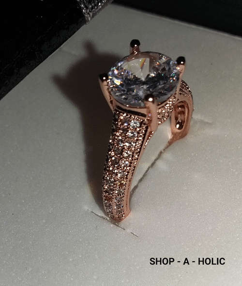 *** 2 CT  ~ SIM DIAMOND ~ 18K ROSE GOLD PLATED PAVED ENGAGEMENT RING * Size 6 / 7  AVAILABLE ***