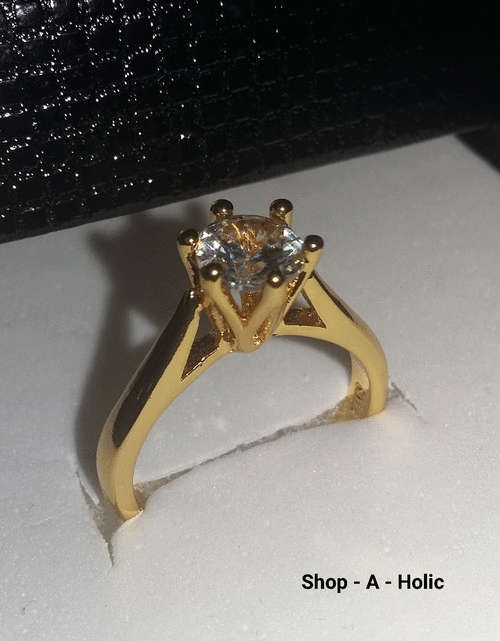 ***CLASSIC 6 CLAW  - 1.30 CT SIM DIAMOND ENG RING* YELLOW GP * Size 6 / 7 / 8 AVAILABLE ***