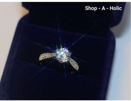 *** SHINNY 2CT SIM DIAMOND ENG RING * 925 SILVER PLATED * Size 6 / 7 AVAILABLE ***