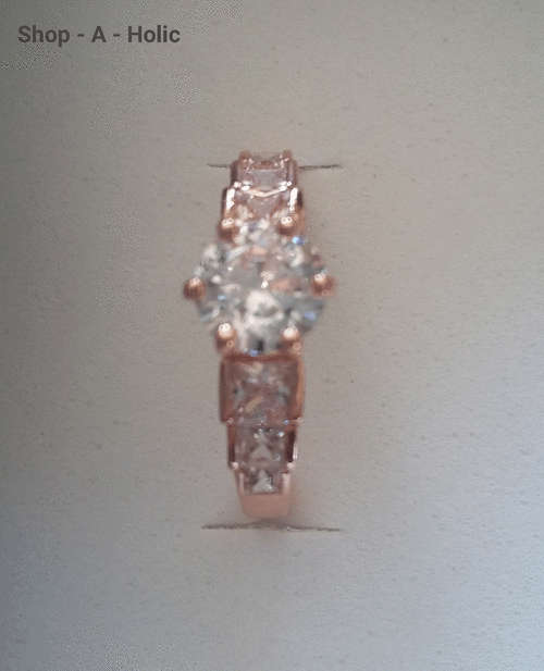 *** STUNNING  ~ 18K ROSE GOLD PLATED ~ SIMULATED DIAMOND ENG  RING * Size 6 (L) ***