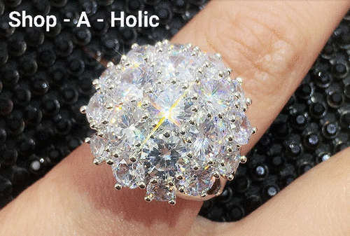 *** LUXURY AUSTRIAN CRYSTAL HYPERBOLE SYLE RING  ~ S925 STAMPED * Size 8 (P)  AVAILABLE  ***