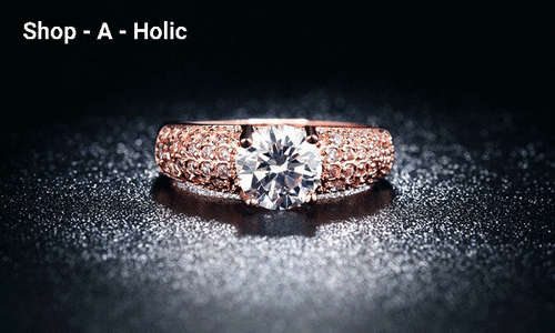 *** EXQUISITE 18K ROSE GP ~ 1.25 CARAT SIMULATED DIAMOND ENG RING * Size 8 / 9 ***