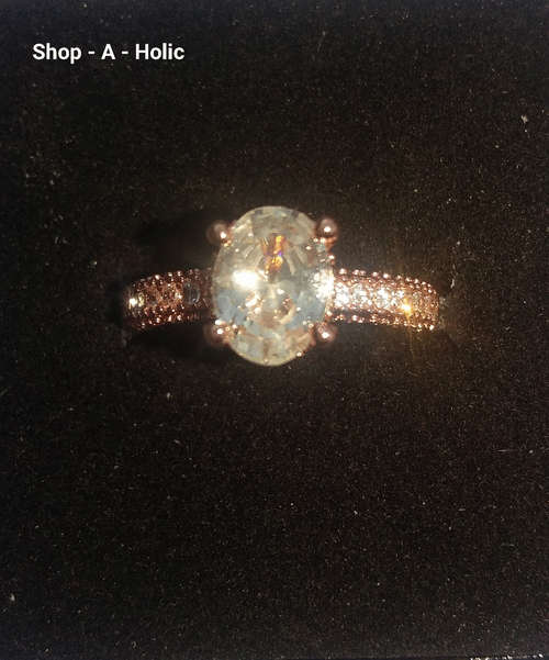 *** 1.25 CARAT - OVAL CUT - SIM DIAMOND - ROSE GOLD PRINCESS ENG RING * Size 6 / 8 AVAILABLE ***