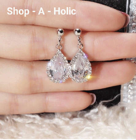 *** INTERNATIONALLY DESIGNED -  2 CARAT AUSTRIAN CRYSTAL ~ WATERDROP EARRINGS ***