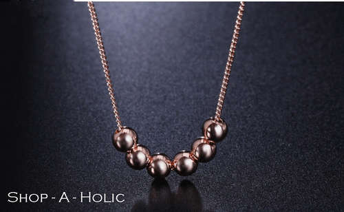 *** DAINTY 6 STRING TOGETHER 18K ROSE GOLD PLATED BALL CHAIN ***