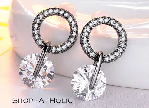 *** ELEGANT 1.30 CARAT AUSTRIAN CRYSTAL ROUND DROP STUDS ***