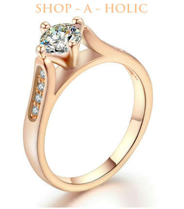 * 1 CARAT SIM DIAMOND ~  18K ROSE GP ENG RING * Size 6 / 7 / 9 AVAILABLE *