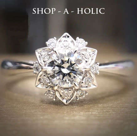 *** SWISS FLOWER CZ ~ S925 SILVER PLATED RING * Size: 7 (N) ***