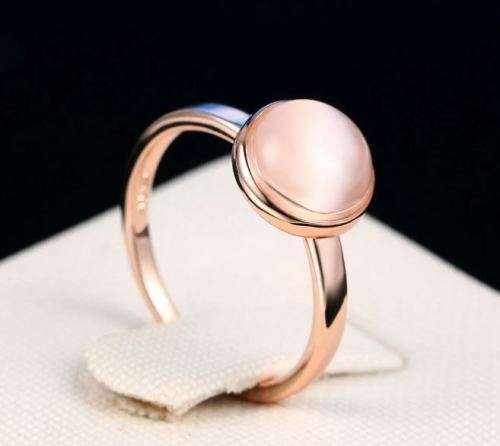 * 2CT CONCISE CAT`S EYE - 18K ROSE GP RING * Size : 9 *